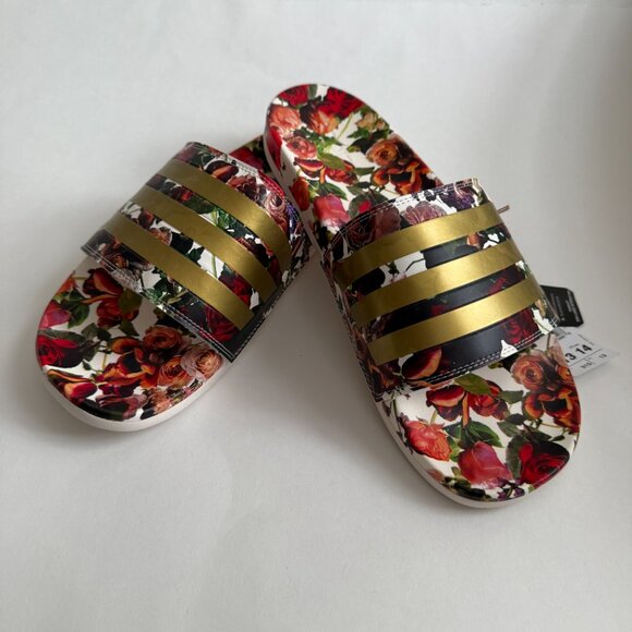 NWT Adidas Unisex Adilette Comfort Gold Stripe Sandals Size 13Men/14Women main image 5